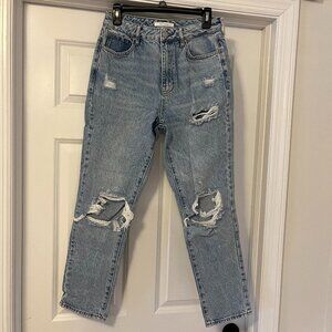 PacSun Light-washed Distressed Mom Jeans